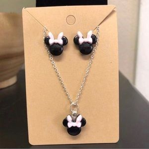 Minnie Mouse Necklace and Earring Set